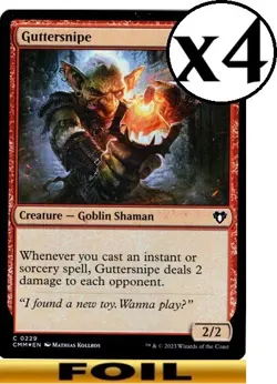 4x - Guttersnipe - FOIL #229 - x4 - Commander Masters - CUC NM MTG - Image 1