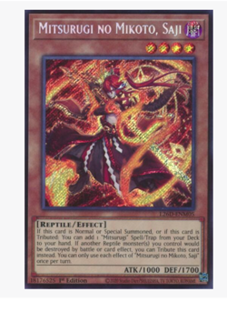 Mitsurugi no Mikoto, Saji - L26D-ENM05 - Secret Rare YuGiOh - Image 1