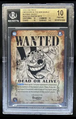2024 One Piece Emperors in the New World Buggy Wanted Poster SP #OP09-051 BGS 10 - Image 1