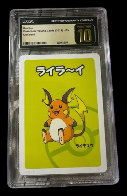 CGC 10 Pristine Raichu Old Maid 2019 Japanese Pokemon Card - Image 1
