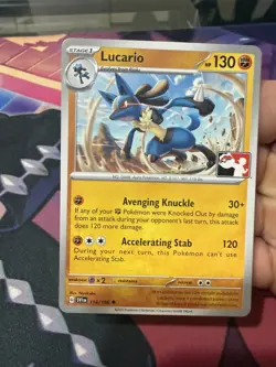 Lucario Pokemon Prize Pack Series 3 Promo Pokemon Card NM/LP Play Stamp - Image 1