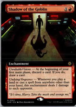 Shadow of the Goblin (Extended Art) 262 MTG Marvel's Spider-Man Non-Foil NM/M - Image 1