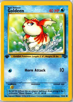 Pokemon Card - Goldeen Jungle 53/64 1999 Common 1st Edition Heavily Played - Image 1