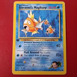Giovanni's Magikarp 73/132 Gym Challenge Regular First Edition Pokemon Card LP - Image 1
