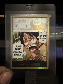 One Piece CCG Don!! Foil Card Luffy Ring That Golden Bell Standard English - Image 1