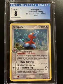 CGC 8 Holo Porygon2 Pokemon Card Ex Unseen Forces 12/115 NM/MINT Vintage - Image 1