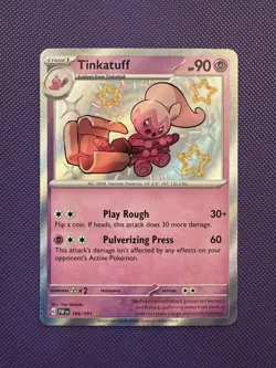 Tinkatuff 166/091 Paldean Fates Shiny Holo Rare Pokemon Card NM - Image 1