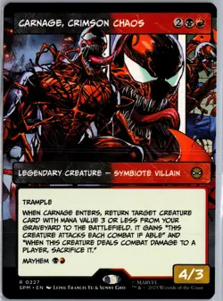 Carnage, Crimson Chaos (Borderless) 227 MTG Marvel's Spider-Man Non-Foil NM/M - Image 1