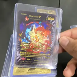 Pokemon Charizard V Metal Foil Card English Collectible - Image 1