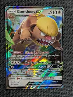 Gumshoos GX 110/149 Holo Ultra Rare SM Base Set Pokemon Near Mint - Image 1