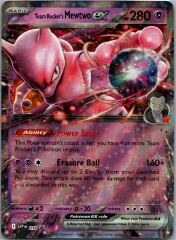 Team Rocket's Mewtwo ex 216 Holo Promo Scarlet & Violet Promo Pokemon Near Mint - Image 1