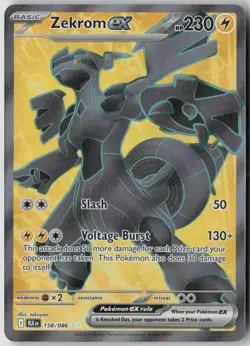 Zekrom ex 158/086 Holo Ultra Rare Black Bolt Pokemon Holo Near Mint - Image 1