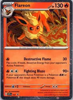 Flareon (Cosmos Holo) 167 Holo Promo Scarlet & Violet Promo Pokemon LP - Image 1