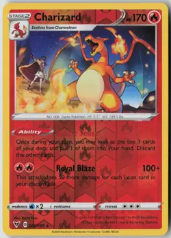 Charizard 025/185 Rare Vivid Voltage Pokemon Reverse Holo Near Mint - Image 1