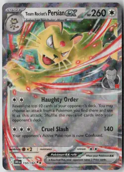 Team Rocket's Persian ex 150/182 Double Rare Destined Rivals Pokemon Holo NM - Image 1