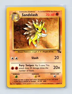 Sandslash 41/62 Uncommon Fossil Pokemon Unlimited Lightly Played - Image 1