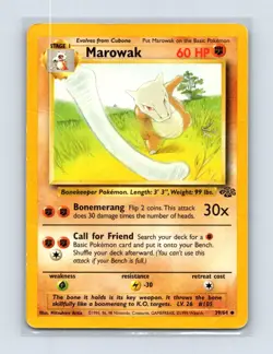 Marowak 39/64 Uncommon Jungle Pokemon Unlimited Lightly Played - Image 1