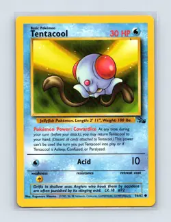 Tentacool 56/62 Common Fossil Pokemon Unlimited Lightly Played - Image 1
