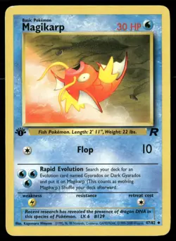 Magikarp 47/82 Uncommon Team Rocket Pokemon 1st Edition MP - Image 1