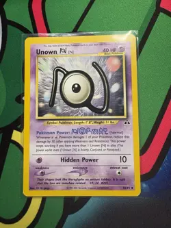 Pokemon TCG Unown Neo Discovery Regular Drop. [N] [M] [O] All Light Play - Image 2