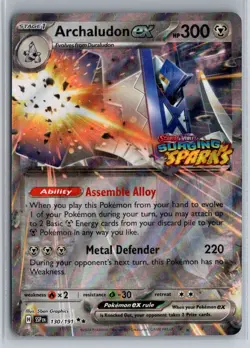 Archaludon ex 130/191 Double Rare Surging Sparks Pokemon Holo Near Mint - Image 1