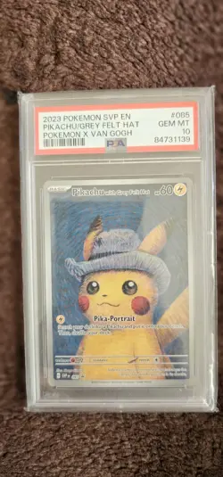 Pokemon Pikachu With Grey Felt Hat SVP 085 Van Gogh Promo Card - PSA 10 - Image 1