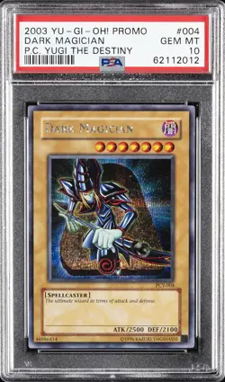 2003 YU-GI-OH! PROMO POWER OF CHAOS: YUGI THE DESTINY #004 DARK MAGICIAN PSA 10 - Image 1