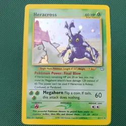 Pokemon TCG Heracross Neo Genesis Holo Card 6/111 Unlimited Rare - Image 1