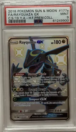 Rayquaza GX - PSA 9 MINT 2018 Pokemon Sun & Moon Hidden Fates 177a/168 - Image 1