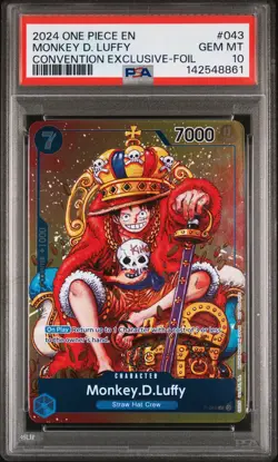 2024 ONE PIECE PROMOS CONVENTION EXCLUSIVE-FOIL #043 MONKEY D. LUFFY PSA 10 - Image 1