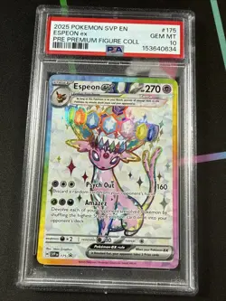 2025 POKEMON SVP EN-SV BLACK STAR PROMO #175 ESPEON EX PSA 10 - Image 1