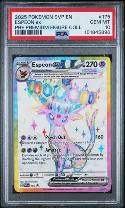 2025 Pokemon Svp En-Sv Black Star Promo #175 Espeon Ex Pre Figure Coll PSA 10 - Image 1