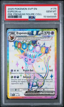 2025 Pokemon Svp En-Sv Black Star Promo #175 Espeon Ex Prem Figure Coll PSA 10 - Image 1