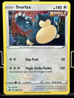 Pokemon Snorlax SWSH119 Sword & Shield Black Star Promo Holo 5 SWIRL NM - Image 3