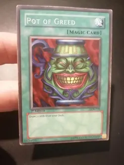 Yugioh Pot of Greed LOB-119 Rare American 1st Edition - Image 1