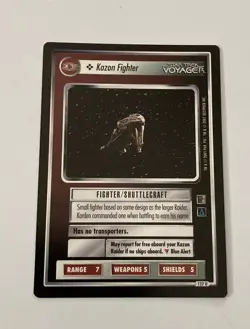 Star Trek CCG Ships Kazon Fighter Black Boarder Voyager Card - Image 1