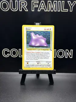 Pokemon TCG Ditto Fossil, Holo Unlimited Rare Card 3/62 LP - Image 1