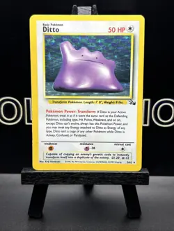 Pokemon TCG Ditto Fossil, Holo Unlimited Rare Card 3/62 LP - Image 2