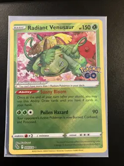 Pokemon TCG Radiant Venusaur Holo Card Pokemon Go 004/078 - Image 1