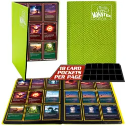 9 Pocket Trading Card Binder-Holofoil Yellow Album w Side Loading Pockets, An... - Image 1