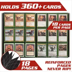 9 Pocket Trading Card Binder-Holofoil Yellow Album w Side Loading Pockets, An... - Image 2