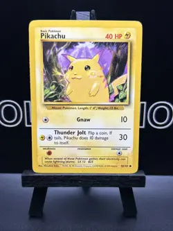 Pikachu 58/102 Pokemon Base Set 1999 Yellow Cheeks Regular LP WOTC Card - Image 2