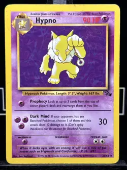 Hypno 23/62 - Fossil Rare Vintage WOTC Pokemon TCG Card Regular MP - Image 3