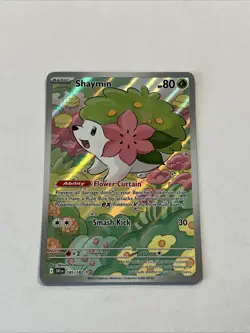Pokemon TCG Shaymin Holo Card Illustration Rare, 185/182, Destined Rivals Series - Image 1