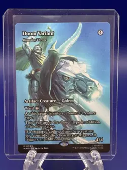 MTG Marvel Super Heroes DOOM VARIANT ROAMING THRONE Borderless Mythic 0099 NM - Image 1