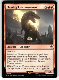 MAGIC: THE GATHERING FLAMING TYRANNOSAURUS 85 UNIVERSES BEYOND: DOCTOR WHO NM - Image 1