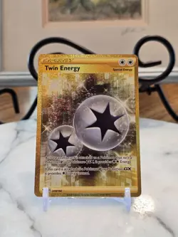 Pokemon TCG Twin Energy (Secret) 209/192 Swsh02: Rebel Clash Holo LP - Image 1
