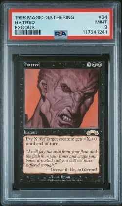1998 MTG EXODUS #64 HATRED PSA 9 - Image 1