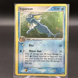 Pokemon Vaporeon 6/17 POP Series 3 Holo SWIRL - Image 1