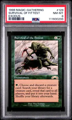 1998 MTG EXODUS #129 SURVIVAL OF THE FITTEST PSA 8 - Image 1